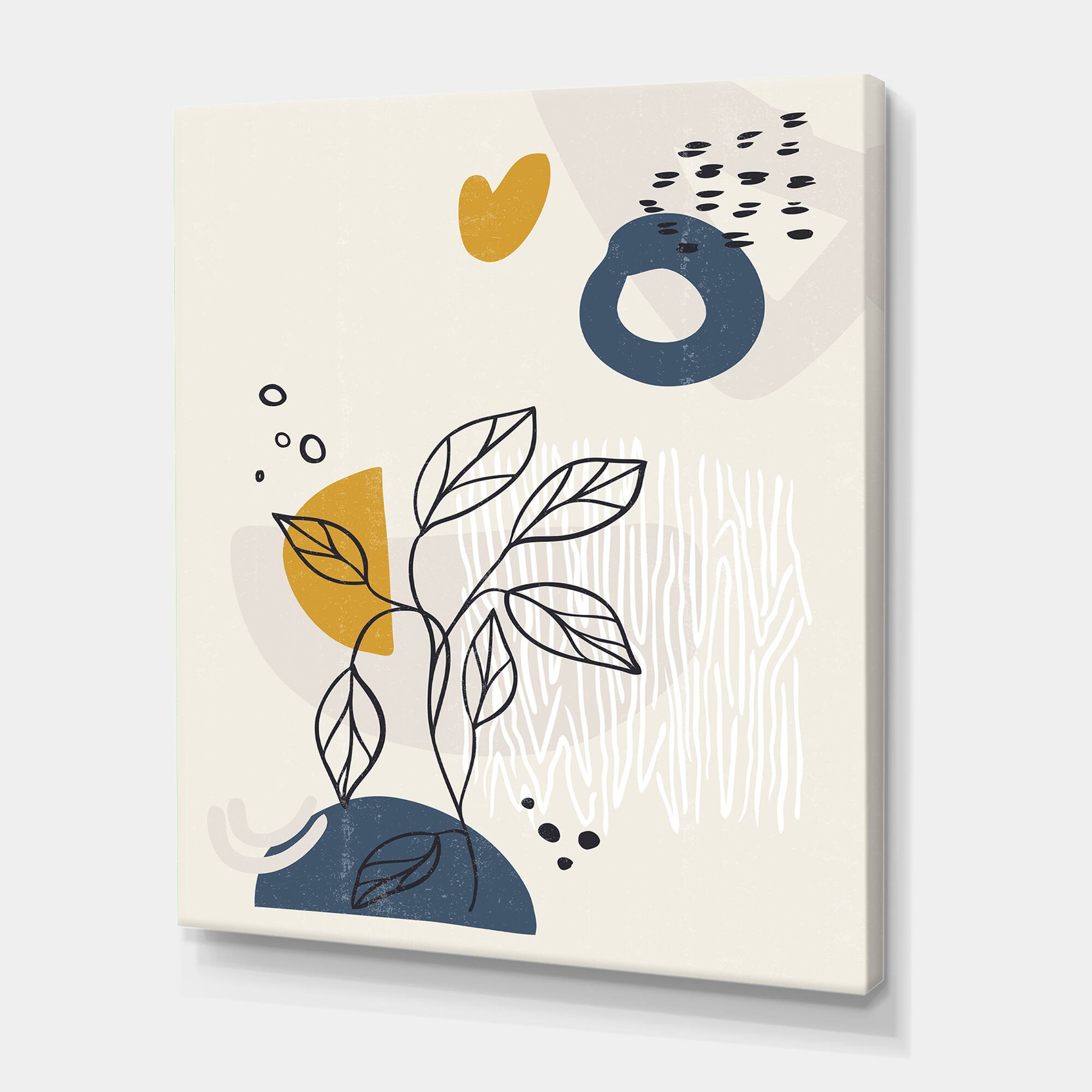 Designart - Vintage Boho Minimalistic Flowers II